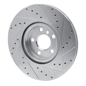 BMW 228I Gran Coupe Brake Rotor (1) - Front Left - R1 Concepts - Drilled & Slotted - Silver - `15-`25